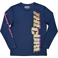 The Cure tričko dlhý rukáv, Glitched Logo Sleeve Print Denim Blue, pánske