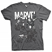 Marvel Comics tričko, Marvel Characters Dark Grey, pánske