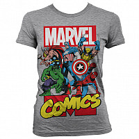Marvel Comics tričko, Heroes Grey Girly, dámske