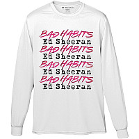Ed Sheeran tričko dlhý rukáv, Bad Habits Stack White, pánske