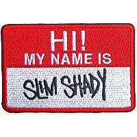 Eminem tkaná nažehlovačka PES 85x40 mm, Slim Shady Name Badge