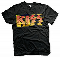 KISS tričko, Distressed Logotype Black, pánske