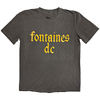 Fontaines D.C. tričko, Gothic Logo Stone Wash Charcoal Grey, pánske