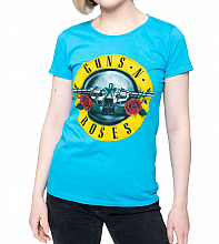 Guns N Roses tričko, Classic Bullet Powder Blue, dámske