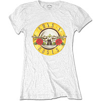 Guns N Roses tričko, Classic Bullet Logo Skinny White, dámske