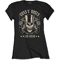 Guns N Roses tričko, Top Hat Skull & Pistols Las Vegas, dámske
