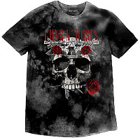 Guns N Roses tričko, Flower Skull Dip-Dye Grey, pánske