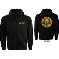 Guns N Roses mikina, Classic Logo Zipped BP Black, pánska