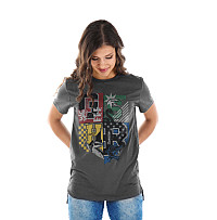 Harry Potter tričko, Dorm Crest Dark Grey Girly, dámske