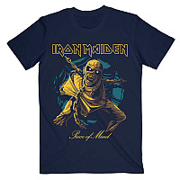Iron Maiden tričko, Piece of Mind Gold Eddie Navy Blue, pánske