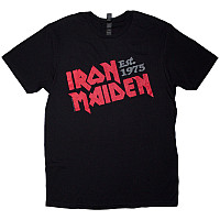 Iron Maiden tričko, Est. 1975 Slanted Logo Black, pánske