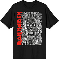 Iron Maiden tričko, Eponymous Face Red Logo Black, pánske