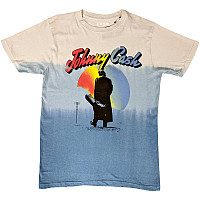 Johnny Cash tričko, Walking Guitar Dip Dye Wash Blue, pánske