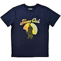 Johnny Cash tričko, Walking Guitar Navy Blue, pánske