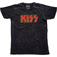 KISS tričko, Classic Logo Snow Washed Black, pánske