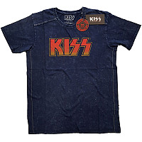 KISS tričko, Classic Logo Snow Washed Blue, pánske