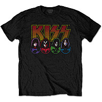 KISS tričko, Logo, Faces & Icons Black, pánske