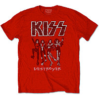 KISS tričko, Destroyer Sketch Red, pánske