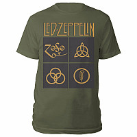 Led Zeppelin tričko, Gold Symbols in Black Square, pánske