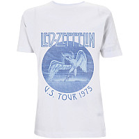 Led Zeppelin tričko, Tour 75´ Blue Wash White, pánske