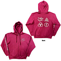 Led Zeppelin mikina, Symbols Zipped BP Maroon Red, pánska