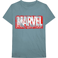 Marvel Comics tričko, Distressed Dripping logo Light Blue, pánske