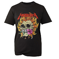 Metallica tričko, Flower Skull Red Logo Black, pánske