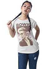 David Bowie tričko, David Smoking Girly White, dámske