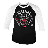 Stranger Things tričko, Hellfire Club Baseball 3/4 Sleeve BW, pánske