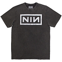 Nine Inch Nails tričko, Classic Logo Stone Wash Charcoal Grey, pánske