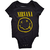 Nirvana dojčenské body tričko, Yellow Smiley Black, detské