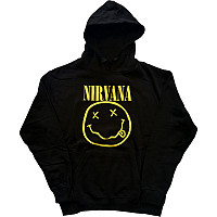 Nirvana mikina, Yellow Smiley Hoodie Black, pánska
