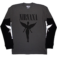 Nirvana tričko dlhý rukáv, In Utero Mono Charcoal Grey & Black, pánske