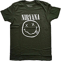 Nirvana tričko, White Smiley Dark Green, pánske