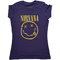 Nirvana tričko, Yellow Smiley Girly Purple, dámske