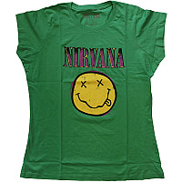 Nirvana tričko, Xerox Smiley Pink Girly Green, dámske