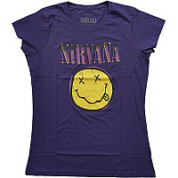 Nirvana tričko, Xerox Smiley Pink Girly Purple, dámske