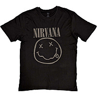 Nirvana tričko, Black Happy Face Hi-Build Black, pánske