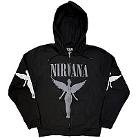 Nirvana mikina, In Utero Mono Zipped Charcoal Grey, pánska