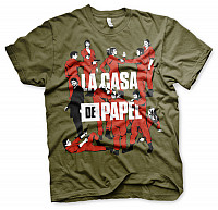 La Casa De Papel tričko, La Pandilla Khaki Green, pánska