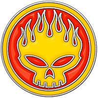 The Offspring kovový odznak, Skull Logo Enamel