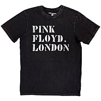 Pink Floyd tričko, Stencil Logo Stone Wash Black, pánske