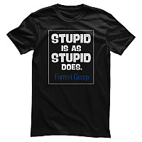 Forrest Gump tričko, Stupid Is As Stupid Does Black, pánske