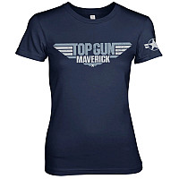 Top Gun tričko, Maverick Distressed Logo Girly Navy, dámske