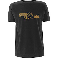 Queens of the Stone Age tričko, Metallic Text Logo Grey, pánske
