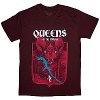 Queens of the Stone Age tričko, Bat Maroon Red, pánske