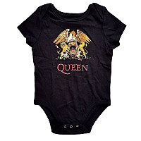 Queen dojčenské body tričko, Classic Crest Black, detské