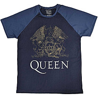 Queen tričko, Crest Navy Blue & Denim Blue, pánske