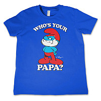 The Smurfs tričko, Who's Your Papa? Kids Blue, detské