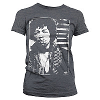 Jimi Hendrix tričko, Distressed Light Grey, dámske